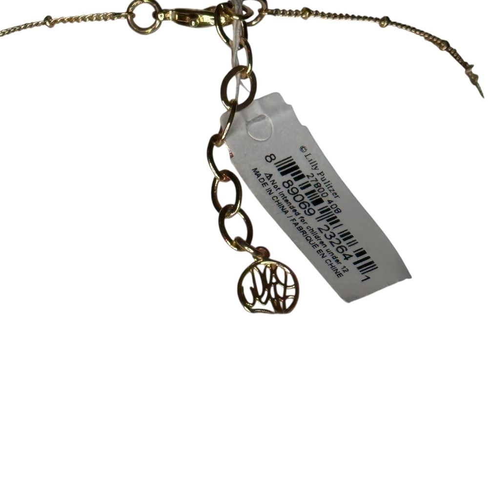 NWT Lilly Pulitzer Gold Tone Long Navy Tassel Necklace - Picture 2 of 3